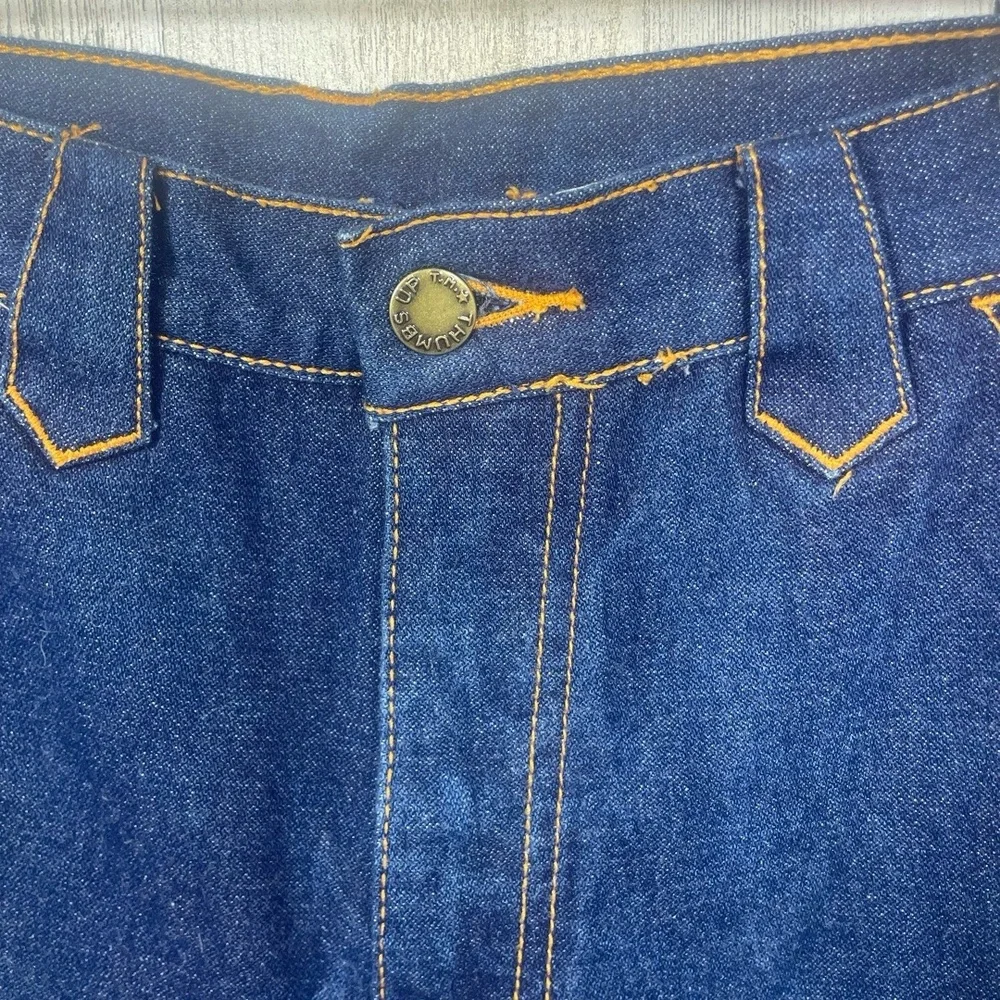 Thumbs Up Vintage Mens Flare Jeans size 30 Retro Western Dark‎ Denim
